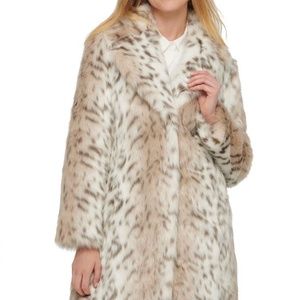 Faux fur leopard coat